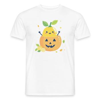 Zitrone im Halloween-Kürbis - Männer T-Shirt - Weiß - Vorne - AI Model Male 178 dark (178cm)