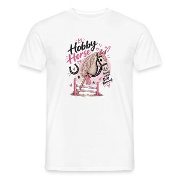 Steckenpferdeliebhaber – Kleines Pferd Große Träume lustig - Männer T-Shirt - Weiß - Vorne - AI Model Male 178 dark (178cm)