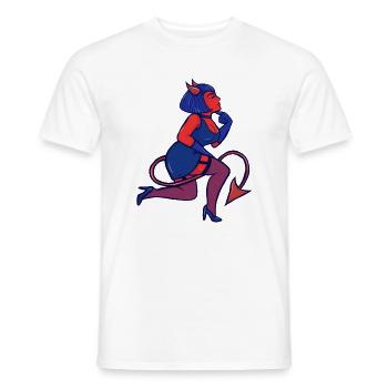 Crimson Devil Pinup - Männer T-Shirt - Weiß - Vorne - AI Model Male 178 dark (178cm)