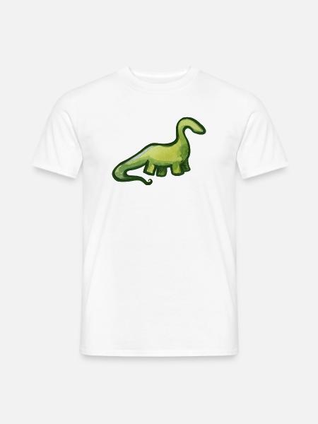 Salbeigrüner Aquarell-Dino - Männer T-Shirt - Weiß