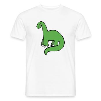 Smaragdgrüner Dino auf Schwarz - Männer T-Shirt - Weiß - Vorne - AI Model Male 178 dark (178cm)