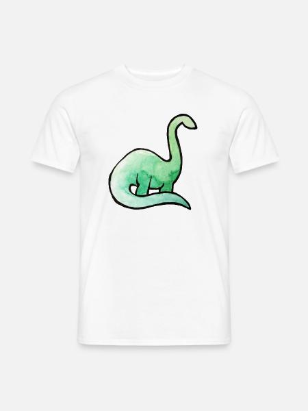 Smaragdgrünes Dino-Aquarell - Männer T-Shirt - Weiß