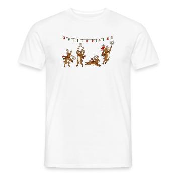 Volleyball Weihnachten Rentiere Wichtelgeschenk - Männer T-Shirt - Weiß - Vorne - AI Model Male 178 dark (178cm)