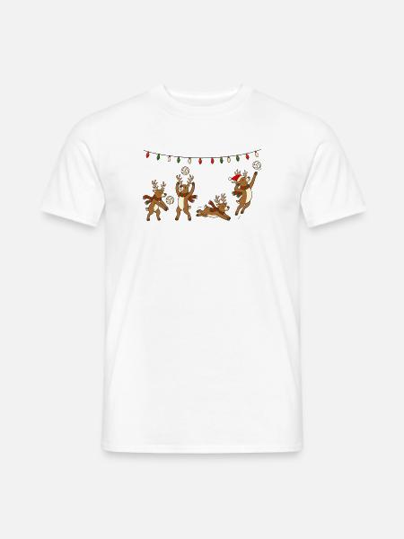Volleyball Weihnachten Rentiere Wichtelgeschenk - Männer T-Shirt - Weiß