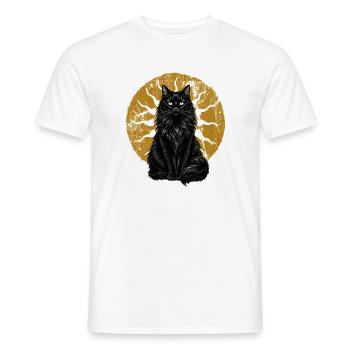 Schwarze Katze Magical Mond Mystisch Cottagecore - Männer T-Shirt - Weiß - Vorne - AI Model Male 178 dark (178cm)