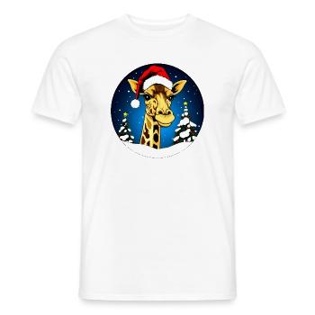 Giraffen Weihnachten - Männer T-Shirt - Weiß - Vorne - AI Model Male 178 dark (178cm)