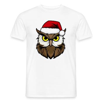 Eulen Weihnachten / Weihnachtsmann Vogel - Männer T-Shirt - Weiß - Vorne - AI Model Male 178 dark (178cm)