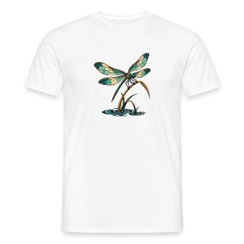 Libelle über stillem Wasser - Männer T-Shirt - Weiß - Vorne - AI Model Male 178 dark (178cm)