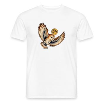 Schleiereule unter einem goldenen Mond - Männer T-Shirt - Weiß - Vorne - AI Model Male 178 dark (178cm)