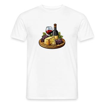 Wein und Käse - Männer T-Shirt - Weiß - Vorne - AI Model Male 178 dark (178cm)