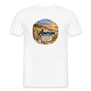 Amrum Nordseezauber Strandglück - Männer T-Shirt - Weiß - Vorne - AI Model Male 178 dark (178cm)