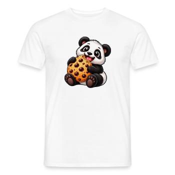 Süßer Panda mit Keksen Cartoon Motiv - Männer T-Shirt - Weiß - Vorne - AI Model Male 178 dark (178cm)
