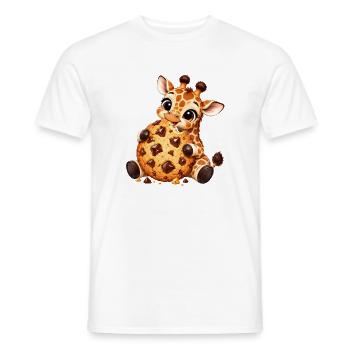 Süße Cartoon Giraffe mit Keks Naschen - Männer T-Shirt - Weiß - Vorne - AI Model Male 178 dark (178cm)