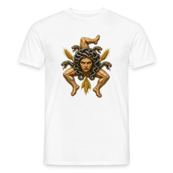 Sizilianische Trinacria ernst - Männer T-Shirt - Weiß - Vorne - AI Model Male 178 dark (178cm)