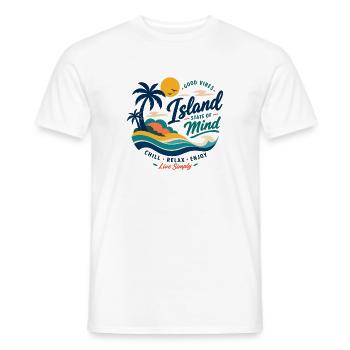 Island Mind – Gute Vibes Insel - Männer T-Shirt - Weiß - Vorne - AI Model Male 178 dark (178cm)