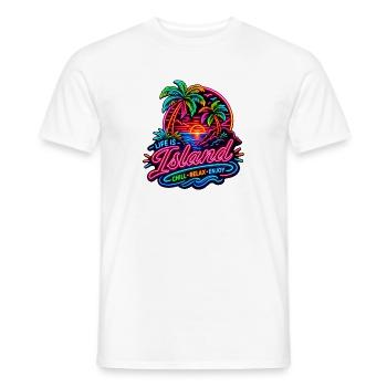 Neon Insel Sunset Relax - Männer T-Shirt - Weiß - Vorne - AI Model Male 178 dark (178cm)