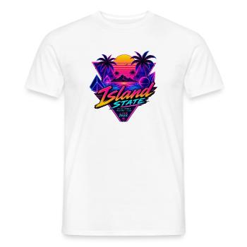 Insel Neon Retro Sunset - Männer T-Shirt - Weiß - Vorne - AI Model Male 178 dark (178cm)