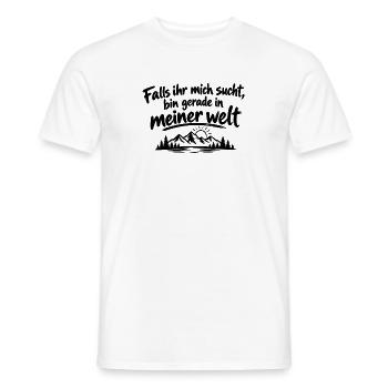 Falls ihr mich sucht - Männer T-Shirt - Weiß - Vorne - AI Model Male 178 dark (178cm)