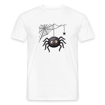 Spinne im Netz Halloween-Anhänger - Männer T-Shirt - Weiß - Vorne - AI Model Male 178 dark (178cm)