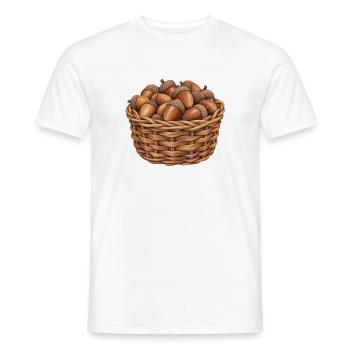 Weidenkorb gefüllt mit Eicheneicheln - Männer T-Shirt - Weiß - Vorne - AI Model Male 178 dark (178cm)