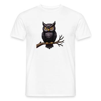 Eule auf einem Ast - Männer T-Shirt - Weiß - Vorne - AI Model Male 178 dark (178cm)