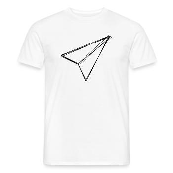 Papierflieger handgezeichnet - Männer T-Shirt - Weiß - Vorne - AI Model Male 178 dark (178cm)