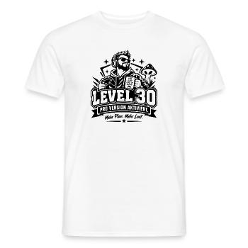30. Geburtstag: Level 30 Gamer-Geschenk mit Humor! - Männer T-Shirt - Weiß - Vorne - AI Model Male 178 dark (178cm)