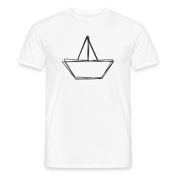 Papierboot handgezeichnet - Männer T-Shirt - Weiß - Vorne - AI Model Male 178 dark (178cm)
