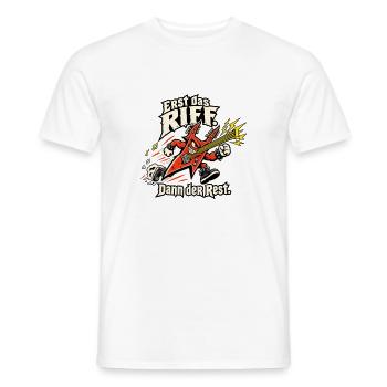 Gitarrenriff Rock Metal Fan Gitarrist - Männer T-Shirt - Weiß - Vorne - AI Model Male 178 dark (178cm)