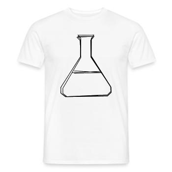 Laborkolben handgezeichnet - Männer T-Shirt - Weiß - Vorne - AI Model Male 178 dark (178cm)