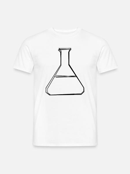 Laborkolben handgezeichnet - Männer T-Shirt - Weiß