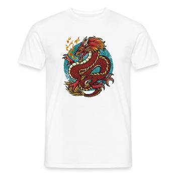 Drache Feuerdrache - Männer T-Shirt - Weiß - Vorne - AI Model Male 178 dark (178cm)