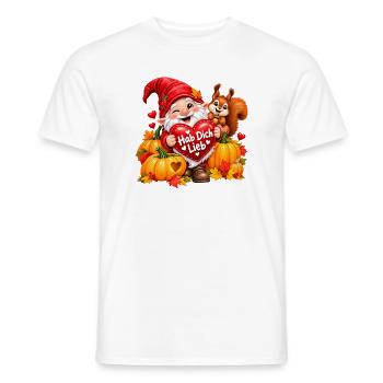 Herbstgnom Hab Dich Lieb - Männer T-Shirt - Weiß - Vorne - AI Model Male 178 dark (178cm)