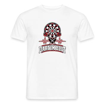 Dart im Blut: Herz Pfeile - Männer T-Shirt - Weiß - Vorne - AI Model Male 178 dark (178cm)