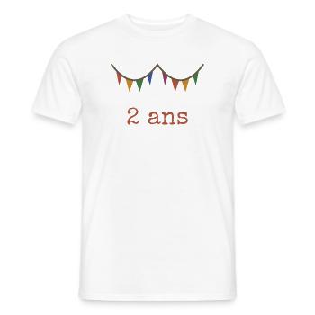 2. 2 JAHRE - Männer T-Shirt - Weiß - Vorne - AI Model Male 178 dark (178cm)