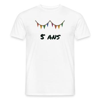 5 JAHRE. 5. JUBILÄUM. 5-JÄHRIGES JUBILÄUM - Männer T-Shirt - Weiß - Vorne - AI Model Male 178 dark (178cm)