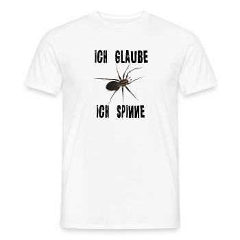 Ich glaube ich spinne - Spinne Spruch - Männer T-Shirt - Weiß - Vorne - AI Model Male 178 dark (178cm)