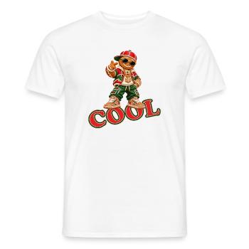 Cooles Lebkuchenmännchen mit COOL-Schriftzug - Männer T-Shirt - Weiß - Vorne - AI Model Male 178 dark (178cm)