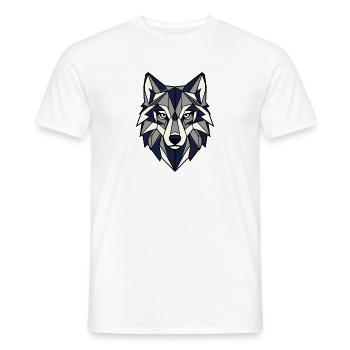 Geometrischer Wolf Kopf Dreiecke Vektor Shirt - Männer T-Shirt - Weiß - Vorne - AI Model Male 178 dark (178cm)