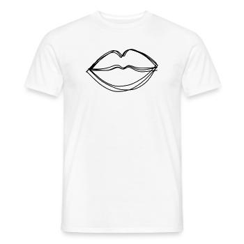 Kussmund handgezeichnet - Männer T-Shirt - Weiß - Vorne - AI Model Male 178 dark (178cm)