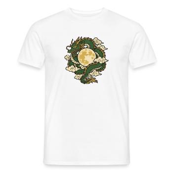 Drache Vollmond Wolken Asien Mythologie Shirt - Männer T-Shirt - Weiß - Vorne - AI Model Male 178 dark (178cm)