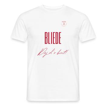 Bliede daj d'r bint – Twente- und Sallands-Dialekt - Männer T-Shirt - Weiß - Vorne - AI Model Male 178 dark (178cm)