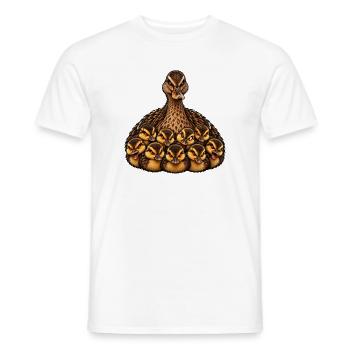 Weibliche Stockente und Küken - Männer T-Shirt - Weiß - Vorne - AI Model Male 178 dark (178cm)