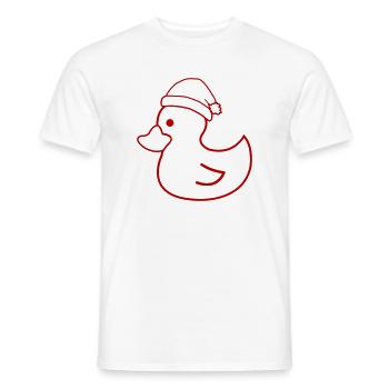 Weihnachtsente Silhouette mit Mütze - Männer T-Shirt - Weiß - Vorne - AI Model Male 178 dark (178cm)
