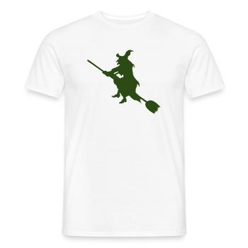 Hexe auf Besen Silhouette - Männer T-Shirt - Weiß - Vorne - AI Model Male 178 dark (178cm)