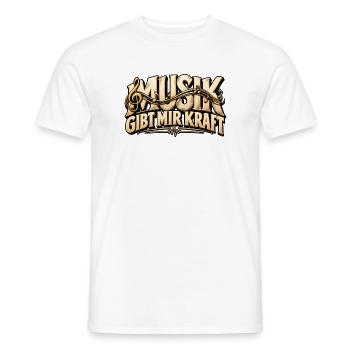 Musik Kraft  Geschenk für Musiker & Musikliebhaber - Männer T-Shirt - Weiß - Vorne - AI Model Male 178 dark (178cm)