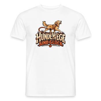 Hundewege sind Glück Liebevolles Hundemotiv - Männer T-Shirt - Weiß - Vorne - AI Model Male 178 dark (178cm)
