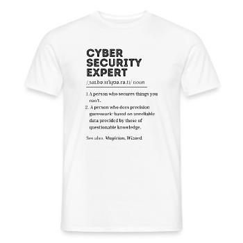 Witzige Definition des Cyber-Sicherheitsexperten - Männer T-Shirt - Weiß - Vorne - AI Model Male 178 dark (178cm)