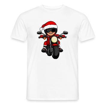 Motorradfahrer Weihnachten - Männer T-Shirt - Weiß - Vorne - AI Model Male 178 dark (178cm)