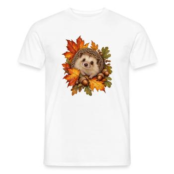 Igel im Herbstlaub - Männer T-Shirt - Weiß - Vorne - AI Model Male 178 dark (178cm)